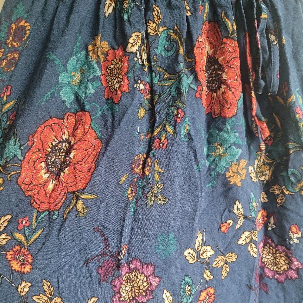Floral Summer Dress Size L Juniors Blue